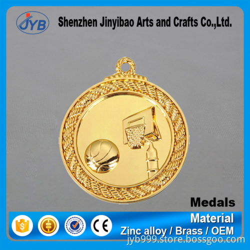 Gold plated blank sports medals custom basketball medals and trophy